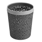 HDPE Decorative Plastic Waste Basket, Gray Color, Model Number ZFVRI
