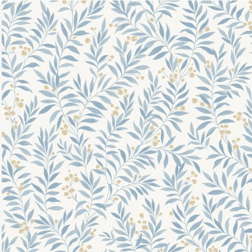 Leaf-Patterned Wallpaper 10m x 0.53m Light Blue, Model Maison | Abyat Company