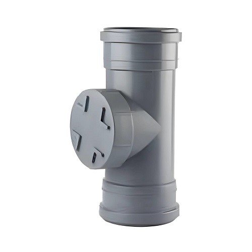 UPVC Plastic Access Tee Diameter 75 mm, Length 160 mm, Grey Color | Cosmoplast Factory