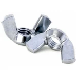 White Zinc Plated Wing Nut DIN 315,  Size 8 mm Grade 4.8 | Aobsco Company