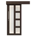 باب سحاب بريميوم كلاسيكي بتصميم فاخر، بني غامق، مقاس 110×265 سم، رقم الموديل GPR07