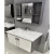 Ceramic Hand Washbasin 80 cm Gray White with Wooden Cabinet and Mirror Pharmacy | Al Muhaidib Sanitary and Ceramic - Image 2