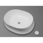 Oval Shape Counter Top Washbasin 16x43x57 cm, White Color