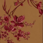 ورق جداري ورود مقاس 10م × 53 سم، لون احمر مع بني 