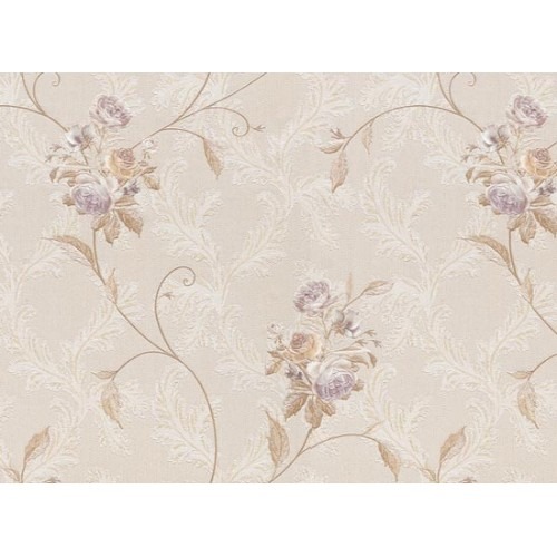 Italian Wall Covering Floral Design 10m x 1.06m Light Beige | Balbaid Decor Company