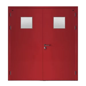 Fire Door SF/DD Double Leaf 1900×1950 mm Stainless Steel Red | SFFECO