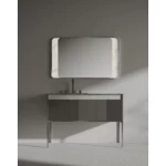 Marble Top Washbasin basin With Wooden Cabinet, Size 53×120 cm, Black Color, 