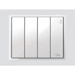 مفتاح رباعي دي 3 بيانو، مقاس 7×7 سم، 10 أمبير، لون أبيض