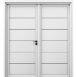 Double Wooden Door Premium, Size 220 × 235 cm, White Color, Thickness 6 cm, Model BM01