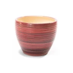 Ceramic Flower Pot , Round Design, size 22×26 cm, Red/Brown Color