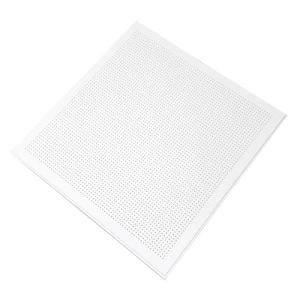بلاط سقف جبس مقوي بالفايبر جلاس مخرم 600×1200 mm، سماكة 12.5 mm، أبيض، تصميم مربع صغير | شركة جودة الصناعة المحدودة