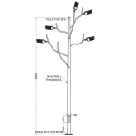 Garden Bollard light length 6 meters , base 350 x 350 mm