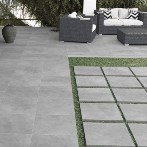 Outdoor Porcelain Floor Tiles 60x60 cm, Thickness 20 mm, Gray | Saudi Ceramics