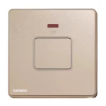 45A 1 Gang Double Pole Switch with Neon Indicator, Rose Gold, Size 86x86mm, 250V, Siemens (Delta Arina)
