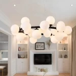 LED Chandelier 20 Lights, Black Color, Height 25 cm, Diameter 90 cm, Model 910077