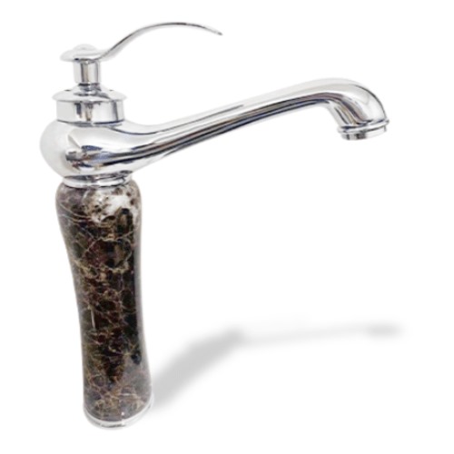 Washbasin Mixer Weight 2 kg Silver with Brown Color, Long | Prime Alarabia