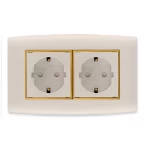 فيش شوكو  مزدوج مع سدادات حماية 16 أمبير الفنار موديل أمنية المقاس  7x14 اللون ذهبى بحلقة ذهبى