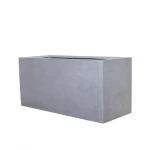 Fiberglass Flower Pot, Rectangular Shape, Width 60 cm, Depth 70cm, Height 150cm, Gray Color