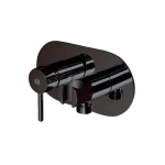 Copper Bidet Mixer with Hot Water Check Valve, Shiny Titanium Color, Pressure 15 Bar, Dimensions 17×8.5×13.2 cm