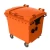 Plastic Waste Container  Orange Color Capacity 1100 Liter Size 1.37×1.07×1.33 meter
