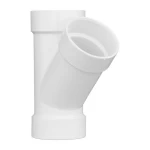 PVC Plastic Wye Tee, Size 110 mm, Schedule 40, White Color | Almanar Pipes Factory