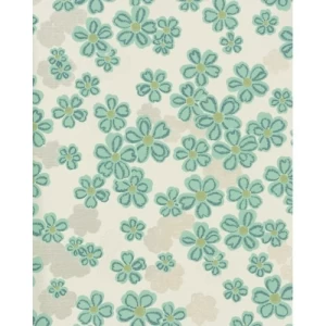 British Wallpaper Floral Design 10m x 0.53m Beige and Green, Model 20615 | Balbaid Decor Company