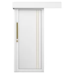 باب سحاب خشبي بتصميم فاخر، لون ابيض ، مقاس 160 × 235 سم، موديل GM02