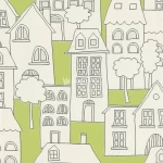 ورق حائط الماني شبابي واطفال مقاس 10 م× 0.53 م، لون بيج مع اخضر، موديل 503456  