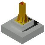 Reinforced Concrete Foundations Size 1.5×1.5 meters Column Neck Size  50×50 cm Two Lifting Hooks without Insulation with Base Plate