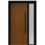 باب خارجي ألمنيوم، عازل للصوت، لون أسود وبني، صنع في الإمارات، موديل AL-70