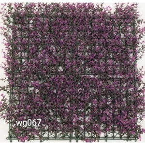 عشب صناعي جداري 2D، لون أخضر مع بنفسجي، موديل WG 067 | خط  الفخامة