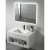 Modern Artificial Marble Decorative Wash Basin With LED Mirrors and Shelf, Marbled white Color, Size 80×50 cm