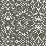 Italian Wallpaper Dark Gray Color Classic Design, Size 10mx0.70m, Model RC18040