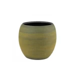 فازة نباتات سيراميك لون بني مقاس 20x22 سم 