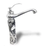Washbasin Tap, Long, Silver Color, Weight 2 kg