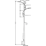عمود اضاءة حدائق سمك قاعدة التثبيت 14 مم، طول 8 متر