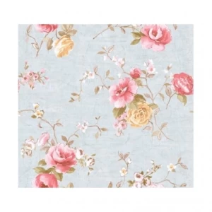 Floral Wallpaper Blue, 10 m Length, 0.53 m Width, Model FF51202 | Balbaid Decor Company