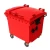 Plastic Waste Bin  Red Color Capacity 1100 Liter Size 1.37×1.07×1.33 meter