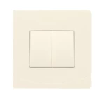Electrical light switch 2 gang 10 Amp Sidra Alfanar Size 7×7 cm Color Beige 