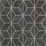Geometric wall covering dark gray color, length 10 m, width 0.53 m, model 374-2