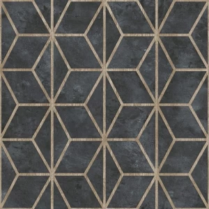 Geometric Wallpaper Dark Gray 10m x 0.53m, Model 374-2 | Balbaid Decor Company