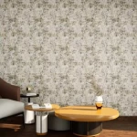 Leaf-Patterned Wallpaper, Size 10 mx50 cm, Dark Creamy Color