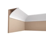 PU Foam Cornices for Ceiling Decoration, Size 244x2x24.5 cm, White Color | Zakharef Company
