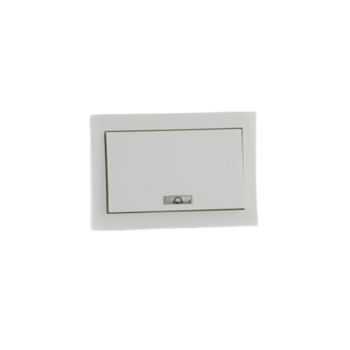 Single Bell Push Switch K1, 7×7 cm, 10 Ampere, White | N0516W
