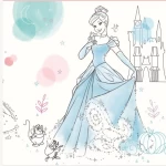 ورق حائط، لون ابيض مع ازرق تصميم اطفال، مقاس 457 سم×22.86سم