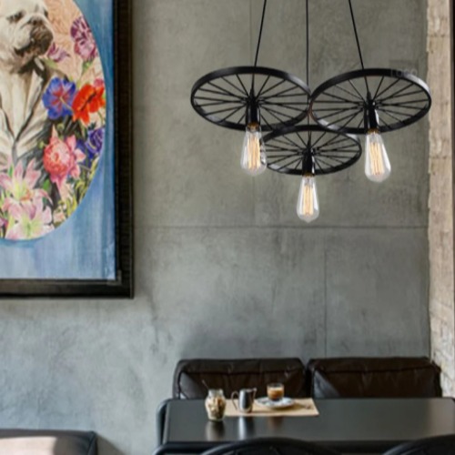 Hanging LED Ceiling Lamp 3 Bulbs 100x50 cm Black | Matkel Store