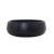 Black concrete plant pot, size 40x15 cm, circular shape.