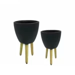 Black Fiberglass  Planter size 23x30x20 cm