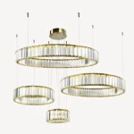 Crystal Pendant Modern Design, 65 cm Height, Size 65x15 cm, Gold Color