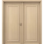 ابواب ثنائية WPC ، مقاس 220 × 235 سم، لون خشب فاتح، موديل WPC-EX07